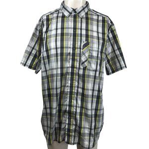 COLUMBIA - MEN'S LARGE - GRAY PLAID SHORT SLEEVE BUTTON OMNI-WICK SHIRT W/POCKET